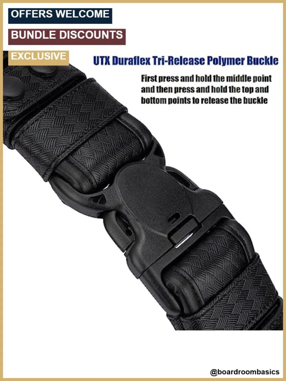 Basketweave Duty Belt with Loop Lining and Hook Inner Belt
